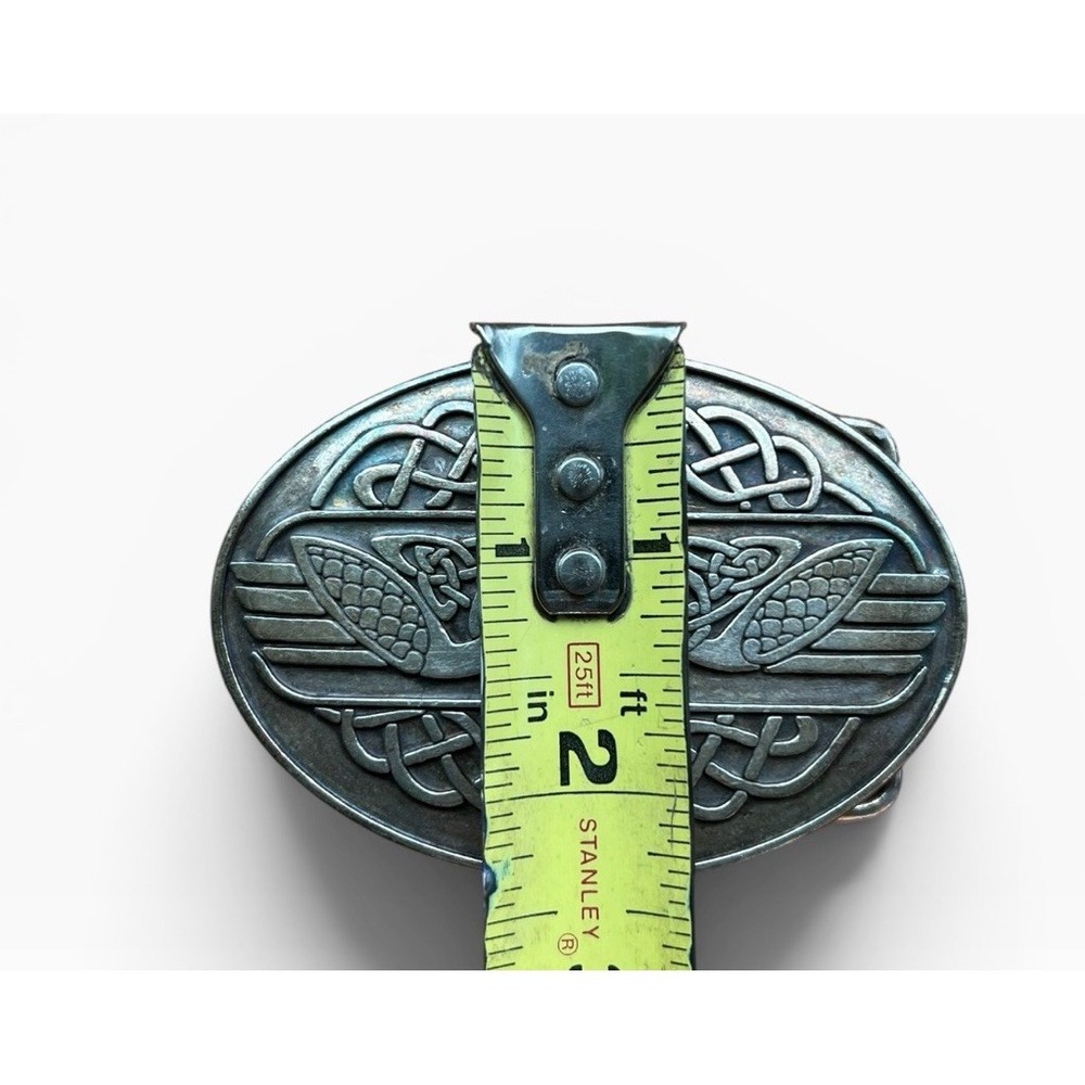 Vintage Lee River Ireland Celtic Swans Belt Buckle Pewter Irish Knotwork Birds - Picture 7 of 7